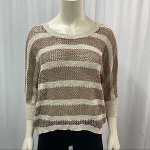 Anthropologie Shrinking Violet Oversized Open Knit Half Sleeve Top Size Small